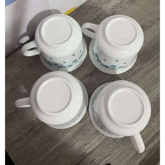 Corelle Forget Me Not Pattern Set Of 4 Corning Mugs 8 OZ - Picture 11 of 11